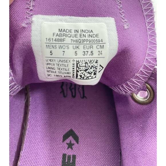 Converse Chuck Taylor All Star OX Dark Orchid Purple Low Sneakers Women's Size 7 - Picture 9 of 9